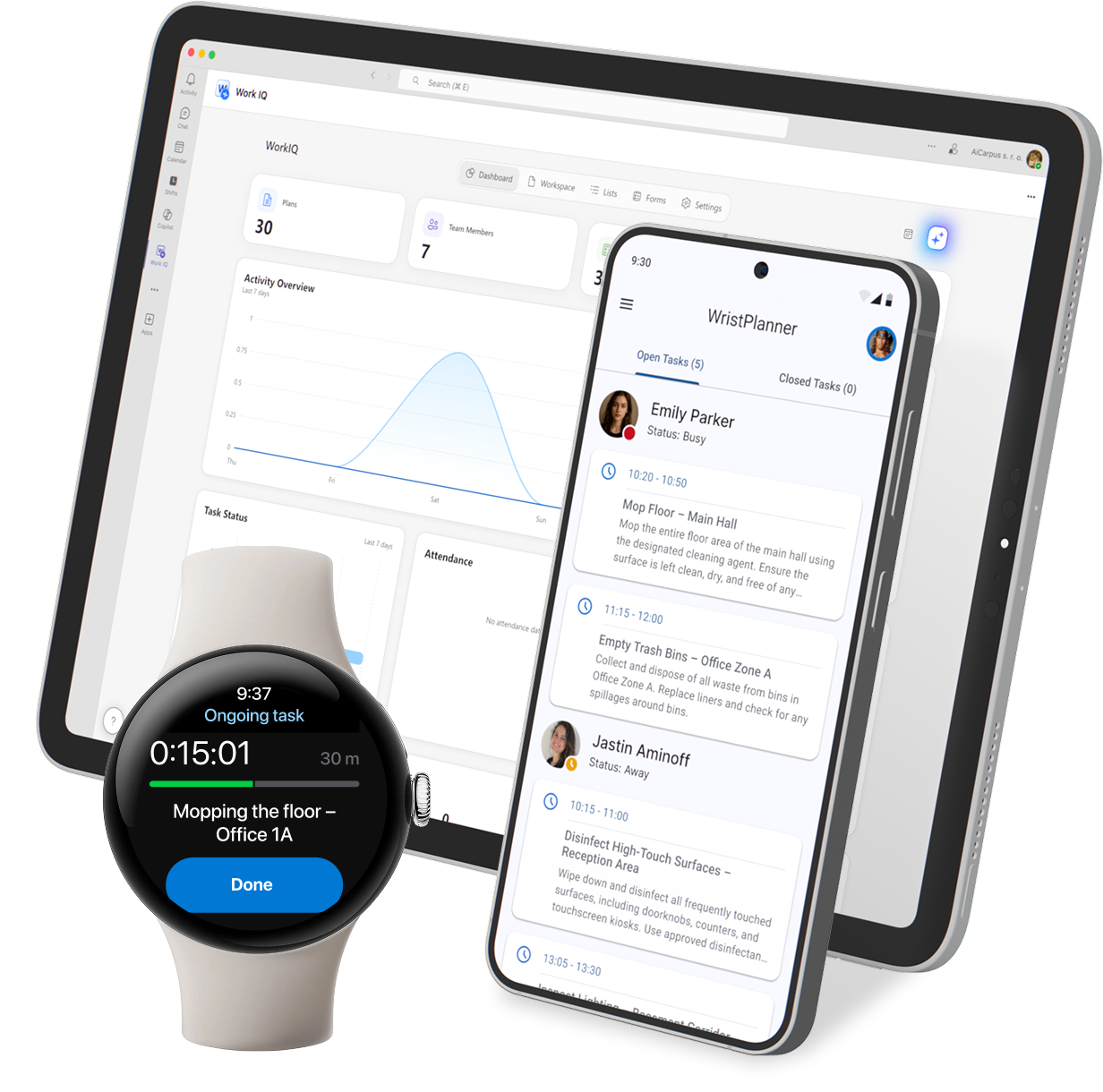 Motion IQ running across tablet, smartphone and smartwatch